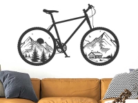 Wandtattoo Mountainbike mit Berglandschaft