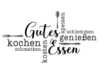 Wandtattoo Wortwolke Gutes Essen Motivansicht