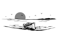 Wandtattoo Boot am Strand Motivansicht