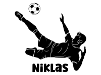 Wandtattoo Fußball Akrobatik mit Name Motivansicht