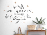 Wandtattoo Willkommen Schmetterlinge