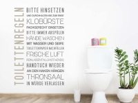 Wandtattoo Toilettenregeln WC