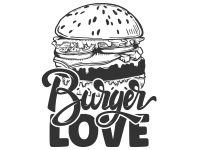 Wandtattoo Burger Love Motivansicht