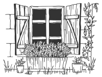 Wandtattoo Fenster zum Garten Motivansicht