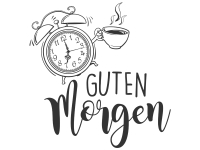 Wandtattoo Guten Morgen mit Wecker Motivansicht