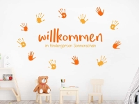 Wandtattoo Kindergarten Hände mit Wunschname