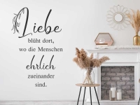 Wandtattoo Liebe blüht dort