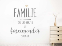 Wandtattoo Familienherzen