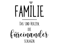 Wandtattoo Familienherzen Motivansicht