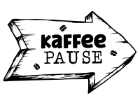 Wandtattoo Holzschild Kaffeepause Motivansicht