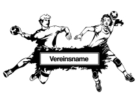 Wandtattoo Vereinsname Handball Motivansicht