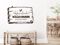 Wandtattoo Willkommen Schild mit Name