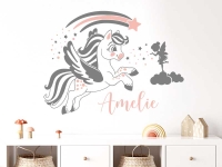 Wandtattoo Fliegendes Pony mit Fee