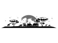 Wandtattoo Afrika Landschaft mit Mond Motivansicht