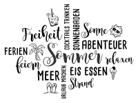 Wandtattoo Wortwolke Sommer Motivansicht