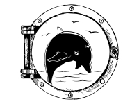 Wandtattoo Bullauge mit Delfin Motivansicht