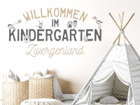 Wandtattoo Willkommen im Kindergarten