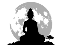 Wandtattoo Buddha mit Mond Motivansicht