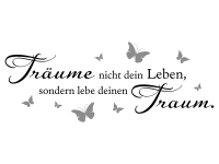 Wandtattoo Träume mit Schmetterlingen Motivansicht