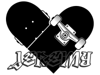 Wandtattoo Skateboard Herz Motivansicht
