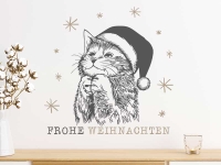 Wandtattoo Weihnachtskätzchen