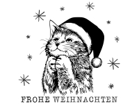 Wandtattoo Weihnachtskätzchen Motivansicht