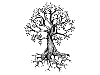 Wandtattoo Lebensbaum mit Wurzeln Motivansicht