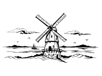 Wandtattoo Windmühle Motivansicht