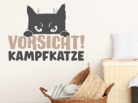 Wandtattoo Vorsicht Kampfkatze