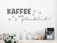 Wandtattoo Kaffee macht glücklich