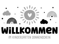 Wandtattoo Kindergarten Willkommen mit Wunschname Motivansicht