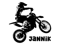 Wandtattoo Motocross mit Wunschname Motivansicht