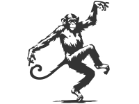 Wandtattoo Tanzender Affe Motivansicht