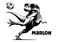 Wandtattoo Fußball Dino mit Wunschname Motivansicht