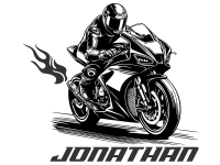 Wandtattoo Streetfighter Motorrad mit Name Motivansicht