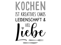 Wandtattoo Kochen ist kreatives Chaos Motivansicht