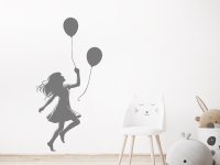 Wandtattoo Mädchen mit Luftballons