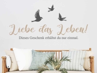 Wandtattoo Liebe das Leben mit Vögeln