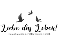 Wandtattoo Liebe das Leben mit Vögeln Motivansicht