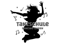 Wandtattoo Tanzschule mit Wunschname Motivansicht