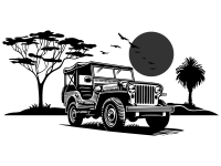 Wandtattoo Safari Jeep Motivansicht