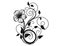 Wandtattoo Geschwungenes Blütendesign Motivansicht