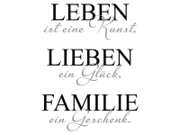 Wandtattoo Leben Lieben Familie Motivansicht