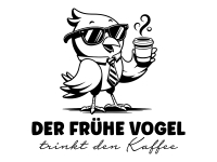 Wandtattoo Der frühe Vogel trinkt den Kaffee Motivansicht