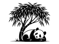 Wandtattoo Panda mit Bambus Motivansicht