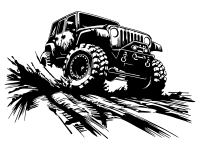 Wandtattoo Cooler Vintage Jeep Motivansicht