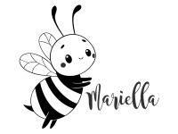 Wandtattoo Bienchen mit Wunschname Motivansicht