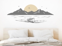 Wandtattoo Inselambiente mit Boot