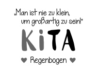 Wandtattoo Kita mit Name und Spruch Motivansicht