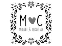 Wandtattoo Monogramm mit Hochzeitsnamen Motivansicht